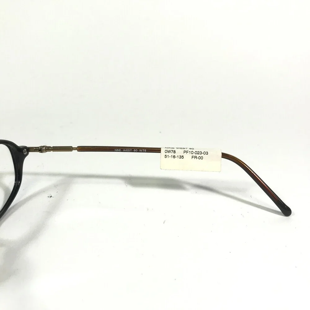 Nine West Petite Eyeglasses Frames 80 W78 Black Brown Round Full Rim 51-16-135